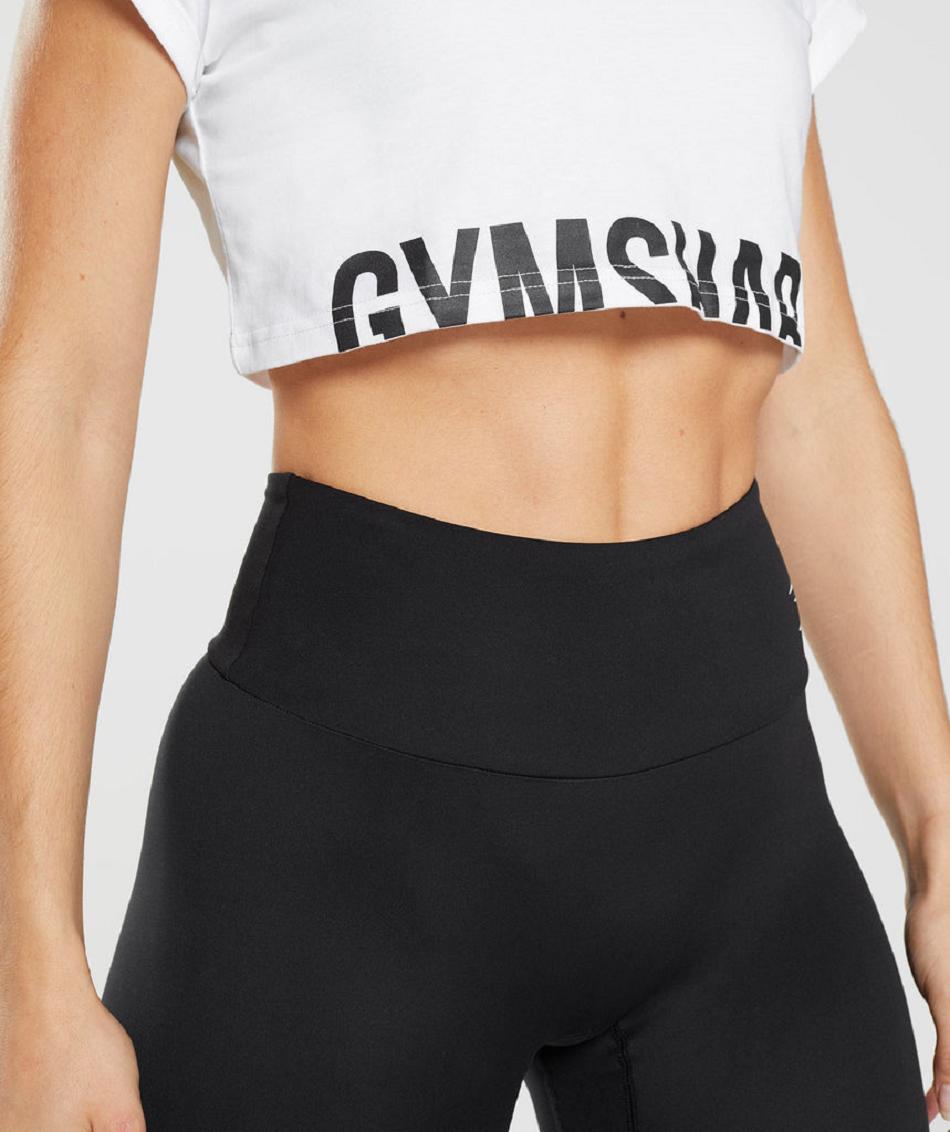 Corp Tops Gymshark Fraction Mujer Blancas | CO 2428NWY